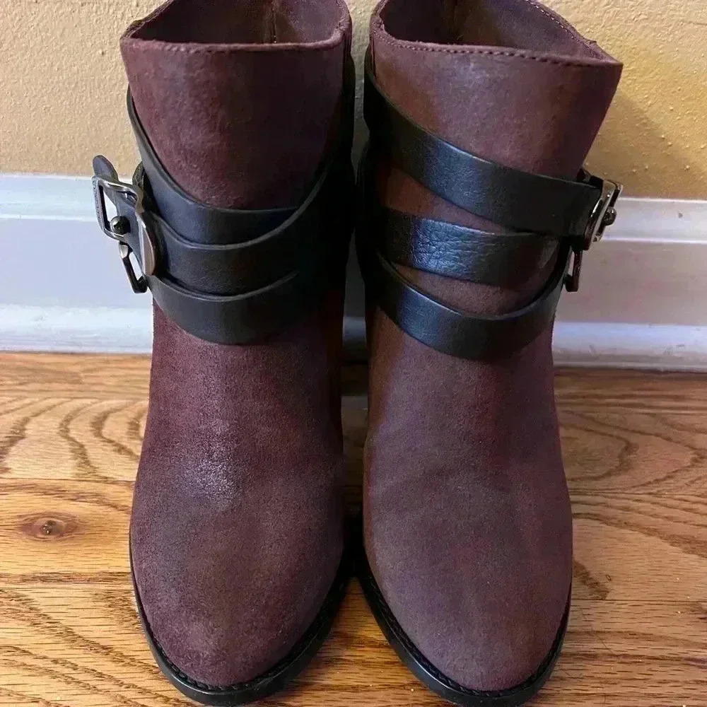 Jimmy Choo Burgundy Suede Ankle Boots Size 36
